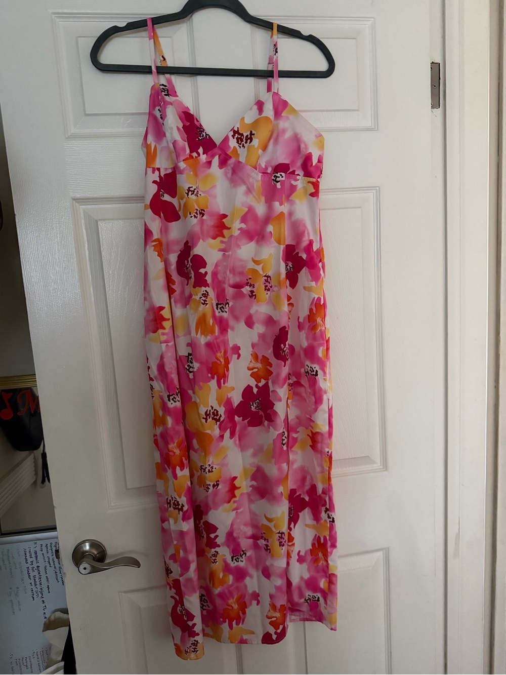 Floral Slip Midi Dress - Pink & Yellow